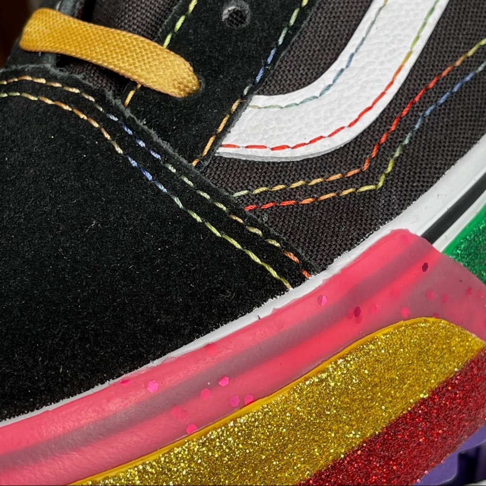 Vans Rainbow Glitter Old Skool Stacked Sneaker - Picture 7 of 15